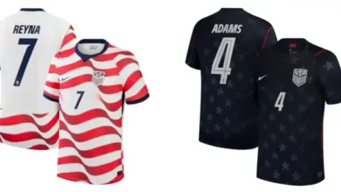 Áo thi đấu sân nhà và sân khách World Cup 2026 của đội tuyển Mỹ: có đầy đủ các yếu tố thiết kế sọc và sao