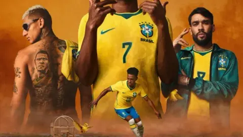 Brazil phát hành áo sân nhà World Cup, với Vinicius và Rissarisson làm người mẫu