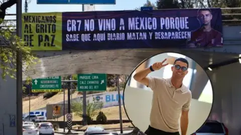 Khẩu hiệu bên ngoài sân World Cup: Cristiano Ronaldo không tới Mexico, anh biết ở đây có người bị giết và mất tích
