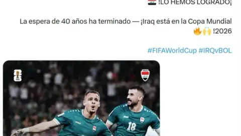 Mạng xã hội của đội tuyển quốc gia Iraq: 40 năm chờ đợi đã kết thúc, chúng ta đã đủ điều kiện tham dự World Cup!