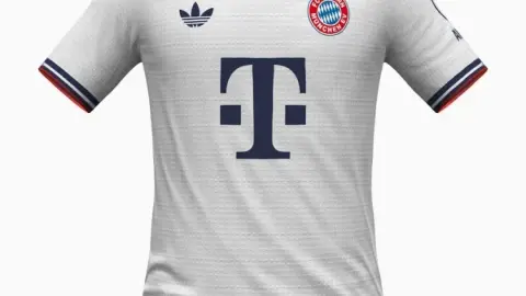 Hình ảnh áo đấu sân khách mùa giải mới của Bayern: Chiếc áo đấu kinh điển của Bayern e.V. Logo đội bóng trở lại lần đầu tiên sau 25 năm