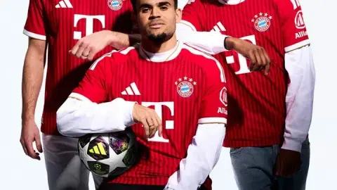 Chi tiết viền đỏ trắng + vàng cổ điển, áo đấu sân nhà mùa giải 26-27 của Bayern chính thức ra mắt