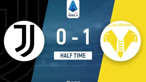 Juventus bị Verona dẫn 1-0 sau hiệp một vì sai lầm của Bremer