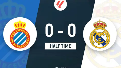 Hiệp một Real Madrid 0-0 Espanyol: Vinicius dứt điểm trúng cột, Mendy rời sân vì chấn thương