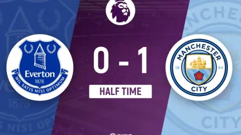 Hiệp một Man City dẫn Everton 1-0, pha vào bóng của Keane gây tranh cãi