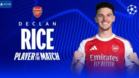 2 đường chuyền then chốt + 4 lần cướp bóng, chính thức Champions League: Rice được bầu là Cầu thủ xuất sắc nhất trận Arsenal 1-0 Atletico Madrid Madrid
