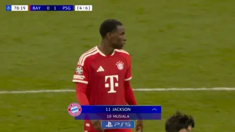 Bayern thay Jackson vào sân thay Musiala ở phút 79