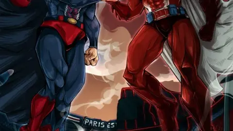 PSG đăng poster Superman đối đầu Batman để tri ân màn thư hùng với Bayern
