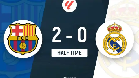 Hiệp 1 - Barcelona tạm dẫn Real Madrid 2-0, Rashford sút phạt ghi bàn, Ferran đóng góp, Olmo kiến ​​tạo