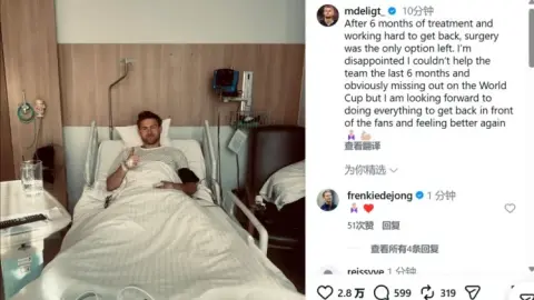 De Ligt: Phẫu thuật là lựa chọn duy nhất, tôi thất vọng vì không thể giúp Man United và lỡ World Cup