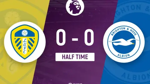 Hiệp một - Leeds United tạm thời 0-0Cú sút xa của Brighton Gross gây nguy hiểm và Dunk bị nghi dùng tay chơi bóng nhưng không bị xử lý
