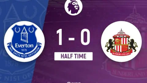 Hiệp một - Everton 1-0 Sunderland Rohr sút xa ghi bàn, Adlet chấn thương và Mèo đen có 0 cú sút trúng đích