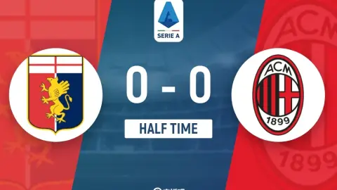 Hiệp một - Milan tạm thời 0-0 Genoa, Rossoneri có 1 cú sút trúng đích trong hiệp và tỷ lệ cầm bóng dưới 40%