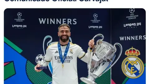 Sự nghiệp 24 năm của Real Madrid sắp kết thúc! Quan chức Real Madrid: Theo thỏa thuận với Carvajalda 34 tuổi, cầu thủ này sẽ rời đội
