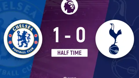 Hiệp một - Chelsea tạm thời 1-0 Cú sút xa thế giới của Tottenham Enzo + quả đá phạt đi trúng khung thành và cú đánh đầu của Terre đi trúng cột dọc