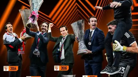 HLV 5 lần, poster chính thức Europa League: Emery 🏆🏆🏆🏆🏆