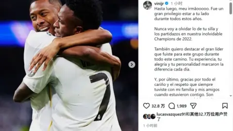 Vinicius chia tay Alaba: Thật vinh dự khi được chiến đấu bên cạnh bạn và tôi sẽ không bao giờ quên tình bạn này