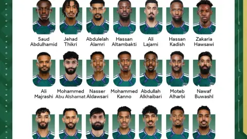 Danh sách sơ bộ đội tuyển Saudi Arabia World Cup 30: Brykan là đội trưởng, Dosari và Al-Aqidi được chọn