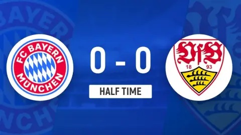 Hiệp một - Bayern Munich tạm thời 0-0 Stuttgart. Urbig cứu nguy cho Stuttgart và phạm 7 lỗi không rút thẻ.