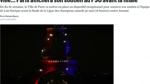 Tháp Eiffel sẽ thắp sáng để cổ vũ PSG ở chung kết Champions League
