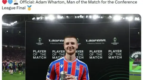 Kịch bản của Rice? Chính thức: Tiền vệ 22 tuổi Adam Walton của Crystal Palace 22 được bầu là MVP chung kết UEFA Champions League