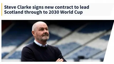 Chính thức: Scotland gia hạn hợp đồng với HLV Steve Clark tới World Cup 2030
