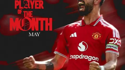 Sân 4 Bàn thắng của 1 được 2 kiến ​​tạo, quan chức của Man United: B Fee được bầu là Cầu thủ xuất sắc nhất tháng của 5 của đội