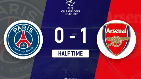 Hiệp một - Arsenal tạm thời 1-0 Paris. Havertz hạ gục Saka vì dùng tay chơi bóng ở phút thứ 6. Paris phàn nàn vô ích