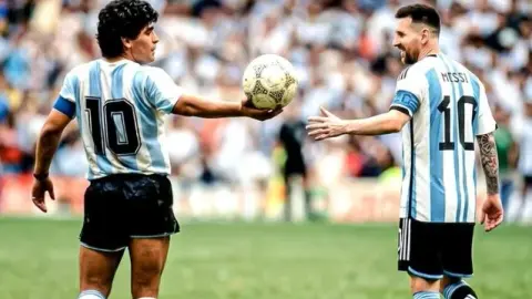 Argentina đăng ảnh Maradona trao bóng cho Messi, nhắc lại sợi dây biểu tượng trước World Cup 2026
