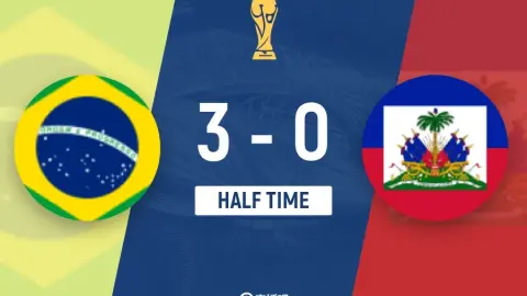 Hiệp một-Brazil 3-0 Haiti Cunha thực hiện cú đúp của Vinicius và sút tung lưới Rafinha bị còi + chấn thương