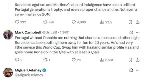Người hâm mộ cho rằng đổi lại Ronaldo và Haaland ghi ít nhất bàn thắng 6. Phóng viên: Anh ấy không thể chạy như Haaland.