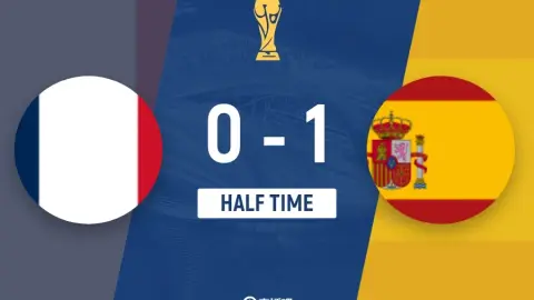 Hiệp một-Tây Ban Nha 1-0 Pháp Yamal ghi điểm và Oyarzabal sút một quả phạt đền. Saliba giải nghệ vì chấn thương mà không đối đầu.