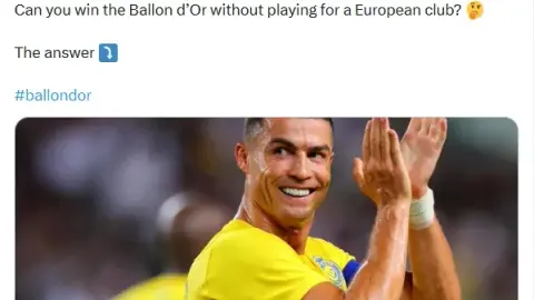 Ảnh C.Ronaldo gây tranh cãi trong bài viết về cơ hội đoạt Quả bóng Vàng của Messi