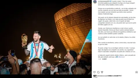 Siêu tình cảm! Otamendi tri ân Messi: Đau lòng quá! Một phần của đội tuyển quốc gia sẽ luôn là của bạn
