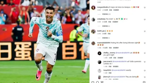 Bài đăng chúc mừng Ronaldo ghi bàn gây tranh luận trên mạng xã hội Bồ Đào Nha