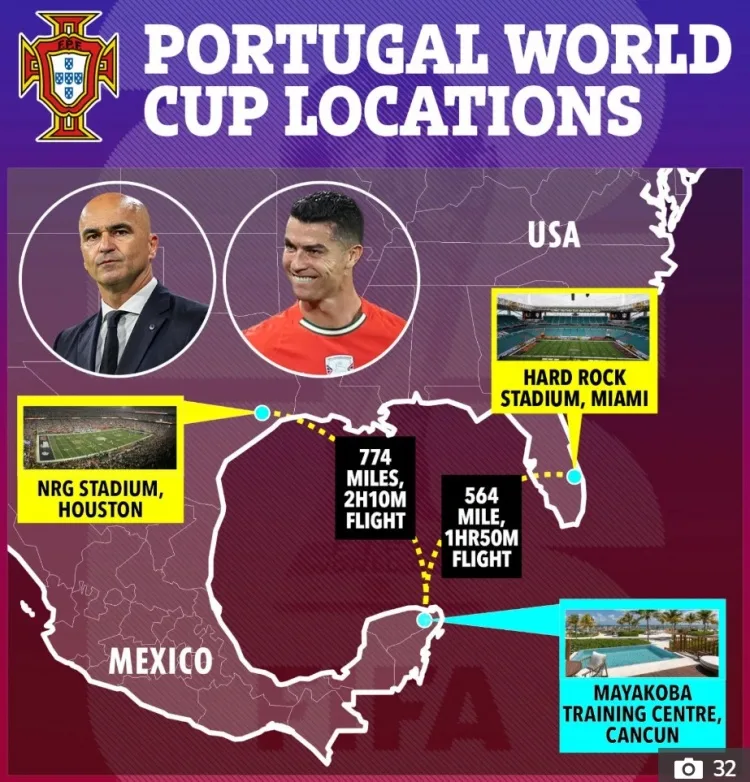 The Sun: Bồ Đào Nha chọn thủ đô Cancun của Mexico làm địa điểm tổ chức World Cup