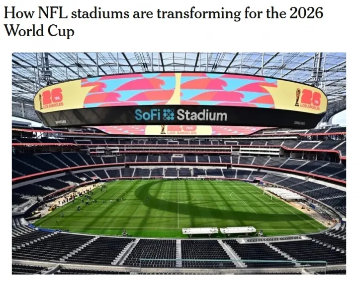 TA: Sân vận động NFL của Mỹ được cải tạo để phục vụ World Cup, thay bằng cỏ tự nhiên + sân rộng hơn