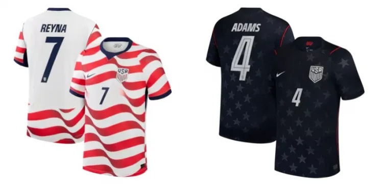 Áo thi đấu sân nhà và sân khách World Cup 2026 của đội tuyển Mỹ: có đầy đủ các yếu tố thiết kế sọc và sao