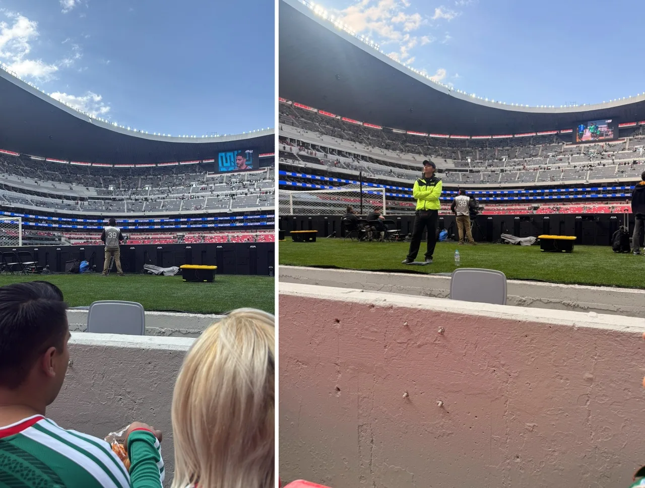 Đội cỏ World Cup? Tầm nhìn ở một bên của sân vận động khai mạc là 0, và hôm nay một cổ động viên đã tử vong trên khán đài.