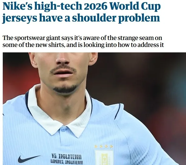 Nike hứa khắc phục lỗi phồng vai trên áo đấu World Cup 2026