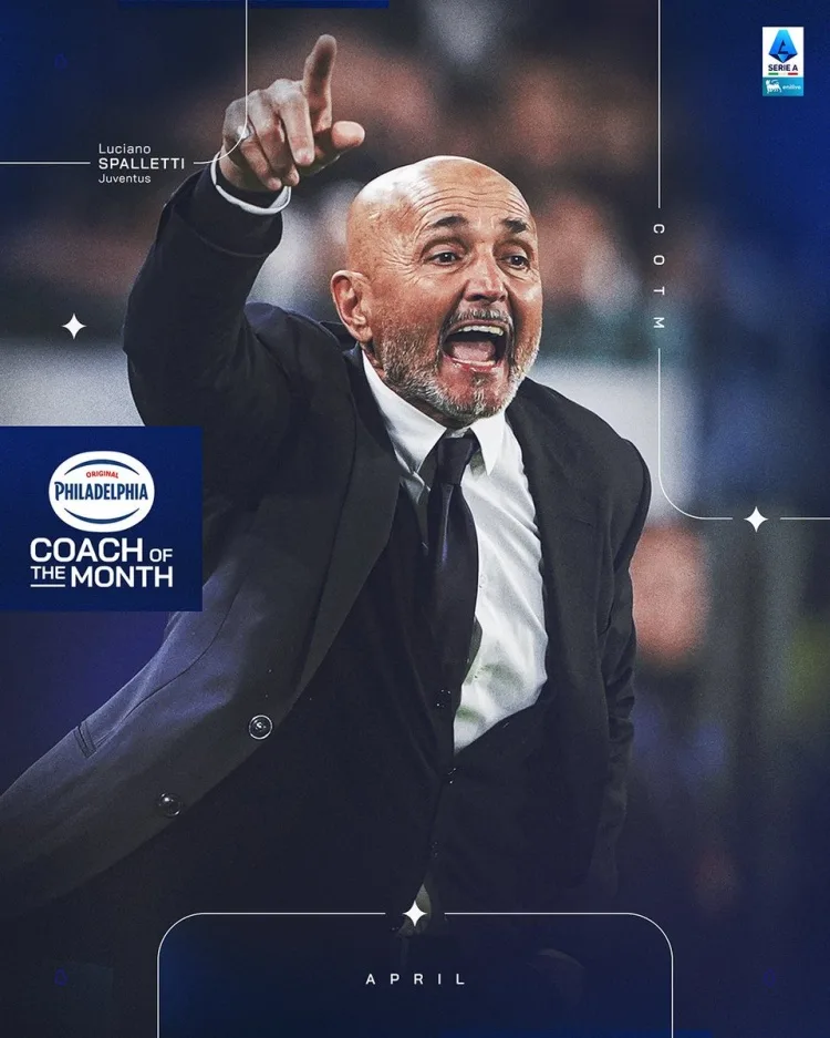 3 trận thắng, 1 trận hòa + 0 bàn thua! Quan chức Serie A: Spalletti bầu HLV xuất sắc nhất tháng 4 của Serie A