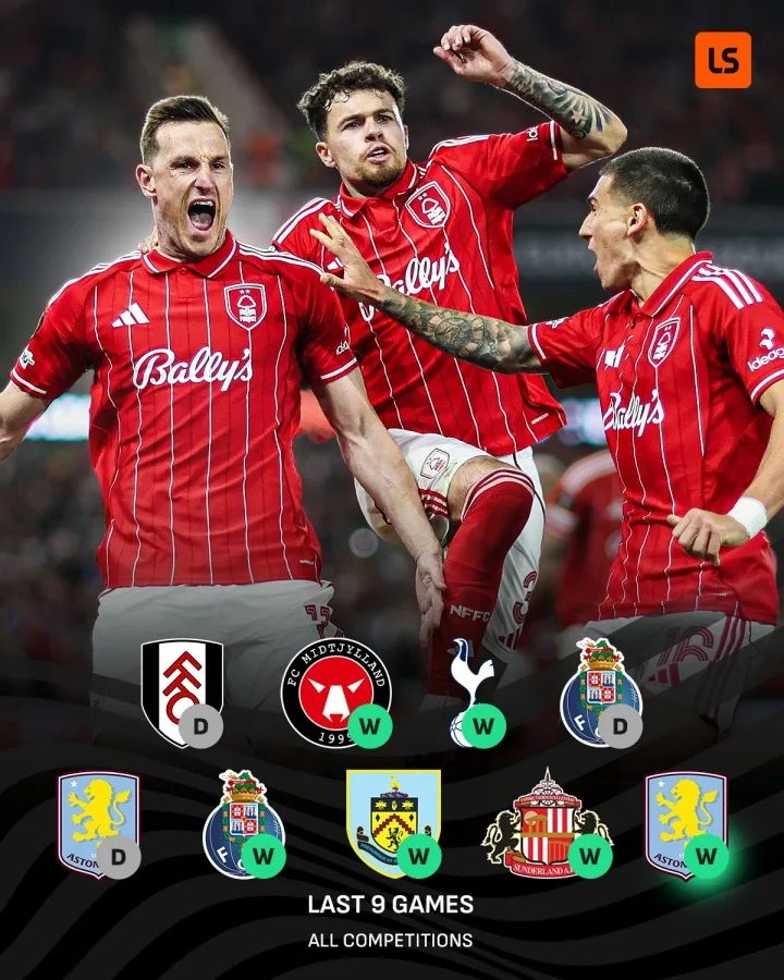 Chức vô địch bảo vệ đã được đồng bộ hóa! Forest 9 trận bất bại, Europa League dẫn trước + Khu vực xuống hạng hàng đầu Premier League 5 điểm