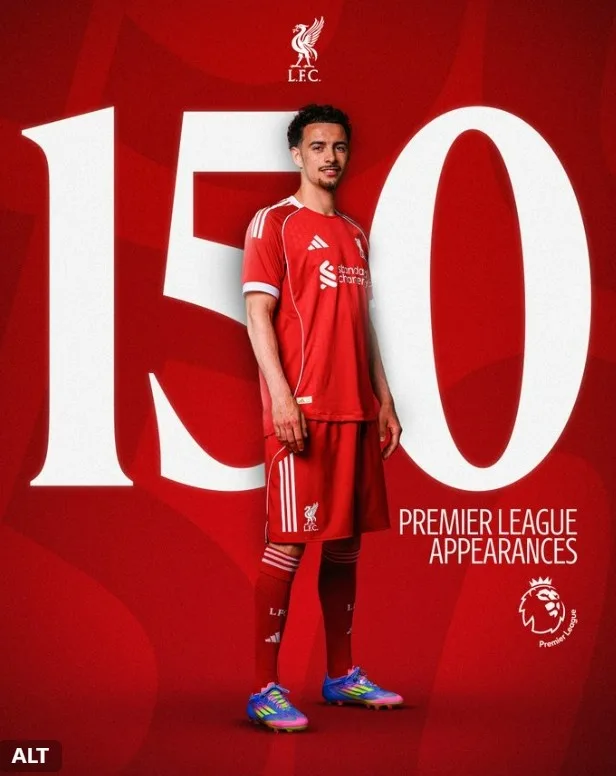 Curtis Jones chạm mốc 150 trận Ngoại hạng Anh cho Liverpool