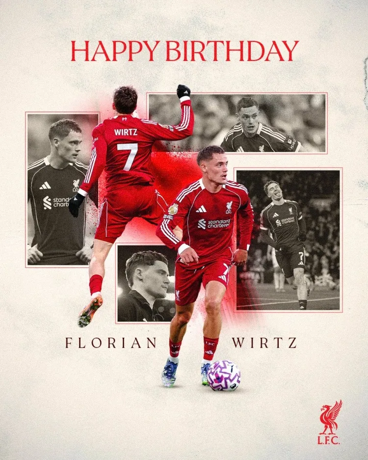 Liverpool chúc mừng sinh nhật tuổi 23 của Florian Wirtz