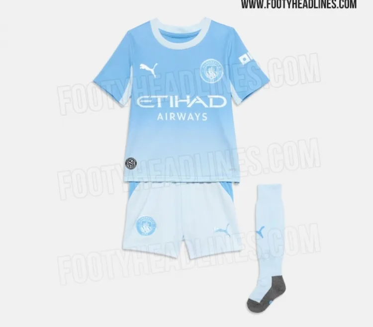 Áo thi đấu sân nhà mùa giải 26-27 của Manchester City được tiết lộ: sẽ được kết hợp với quần đùi và tất màu xanh da trời