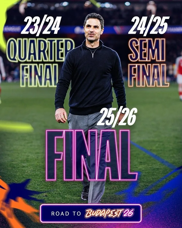Từng bước một! Champions League của Arsenal trong 3 năm qua: tứ kết, bán kết và vào chung kết mùa này