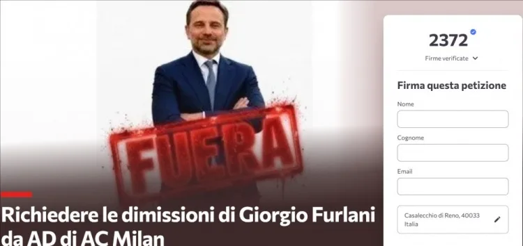Milan quá thất vọng: CĐV mở kiến nghị đòi sa thải CEO Furlani, đã thu hàng nghìn chữ ký