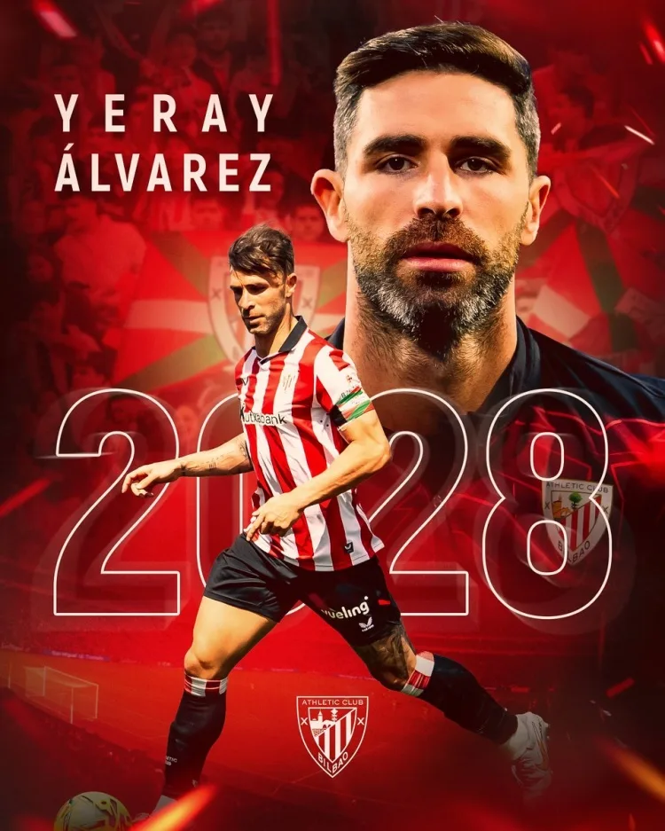 Chính thức: Athletic Bilbao gia hạn hợp đồng với trung vệ 31 tuổi Yeray đến năm 2028, kèm tùy chọn gia hạn 1 năm