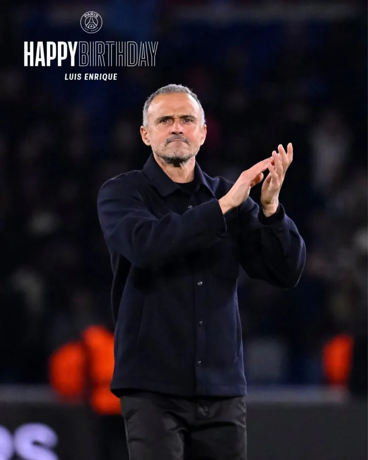 Dự kiến ​​​​sẽ đạt được hai chiến thắng Champions League liên tiếp! Paris Saint-Germain chúc mừng sinh nhật HLV Enrique lần thứ 56