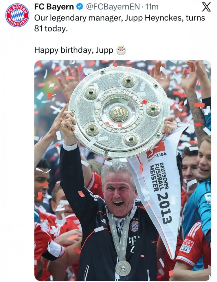Bayern chúc mừng sinh nhật tuổi 81 của HLV huyền thoại Heynckes